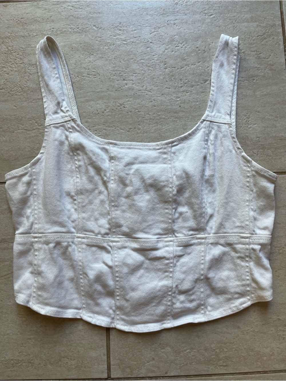 Sincerely Jules White Corset Crop Top Cotton Coquette Summer Size L
